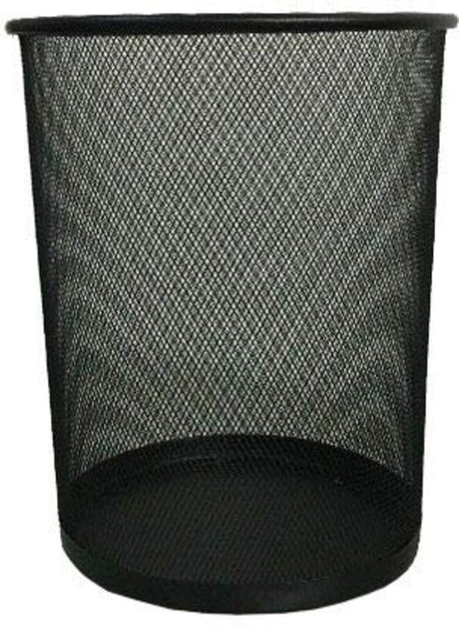 Partner Metal Mesh Waste Bin Round Medium Black5643453710_ with two years guarantee of satisfaction and quality